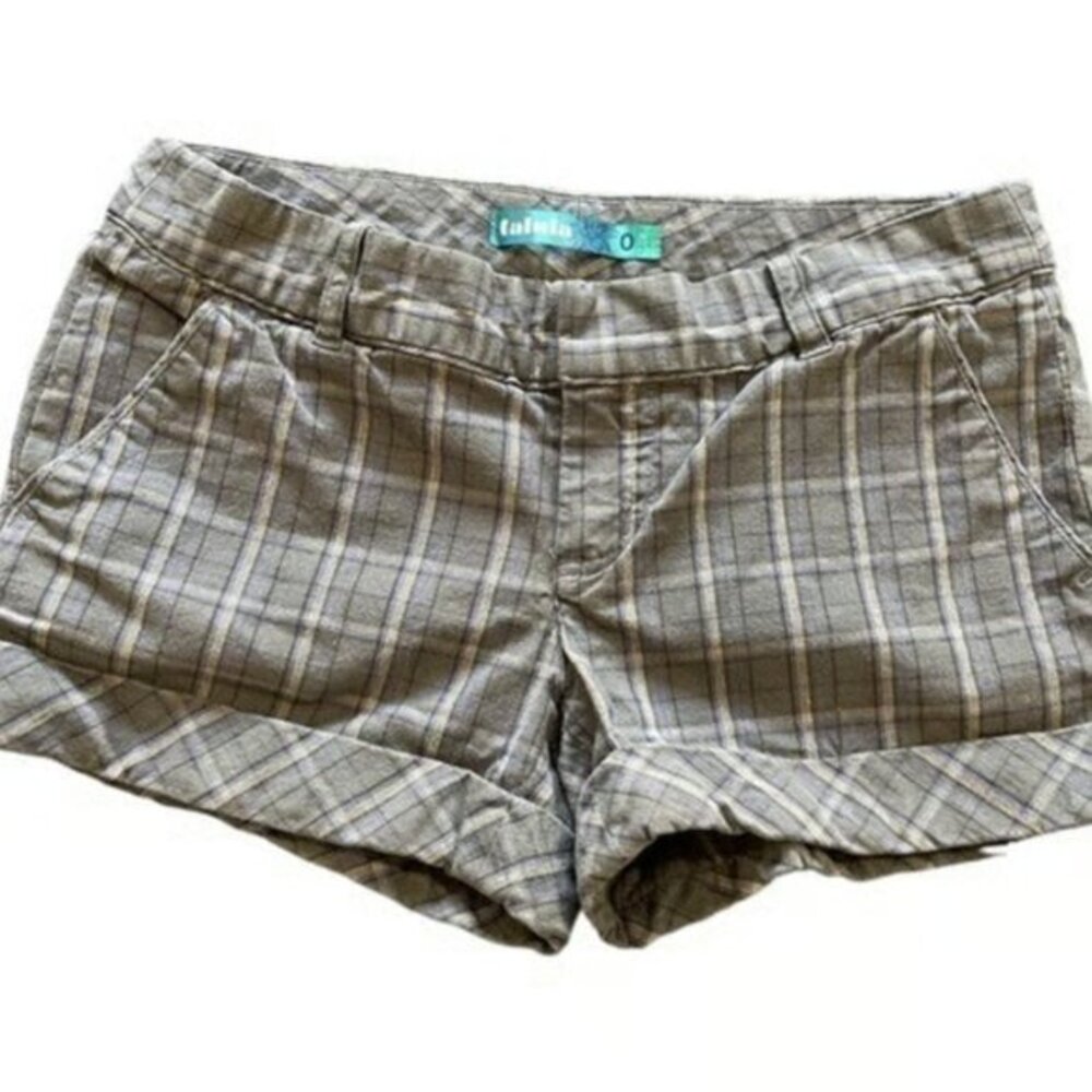 TALULA Gray Grid Fold Shorts Size 0 GUC #M-034
